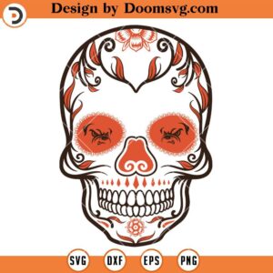 Cleveland Browns Sugar Skull SVG, Cleveland Browns SVG NFL Football Team Sport SVG