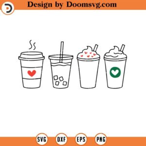 Coffee To Go Line SVG, Ice Coffee SVG, Cappuccino SVG