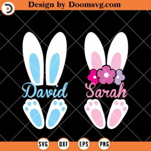 Cute Bunny Face Custom Name SVG, Easter Day SVG