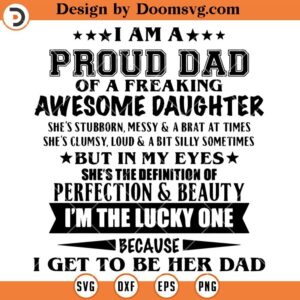 Dad Of A Freaking Awesome Daughter SVG, Girl Dad SVG