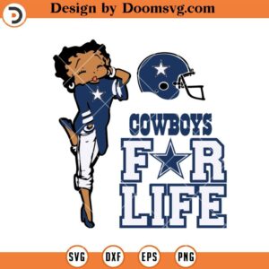 Girly Dallas Cowboys SVG, Dallas Cowboys Logo SVG, Dallas Cowboys Blackgirl SVG, NFL Football Team SVG Files For Cricut