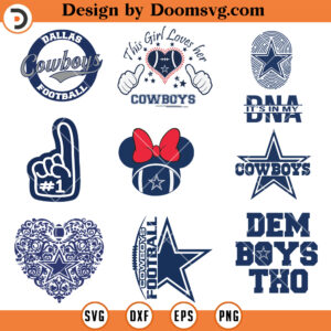 Dallas Cowboys Bundle Logo SVG, Dallas Cowboys NFL Football Team SVG File For Cricut