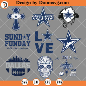 Dallas Cowboys SVG, Dallas Cowboys Love, Skull, Cross, City, Heart Bundles SVG