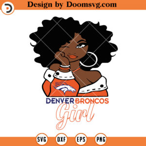 Denver Broncos Black Girl SVG