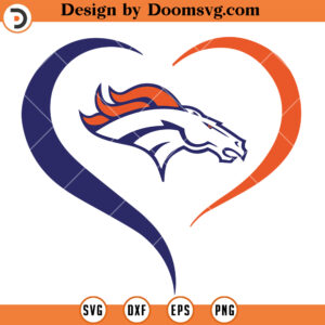 Denver Broncos svg, Denver Broncos Heart Logo SVG, NFL Football SVG