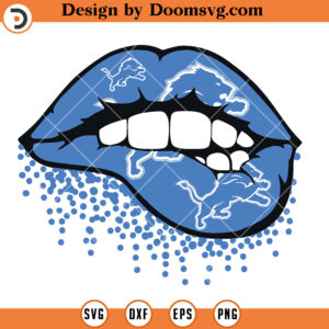 Detroit Lions Sexy Lips SVG, Detroit Lions NFL Football Team SVG Files For Cricut