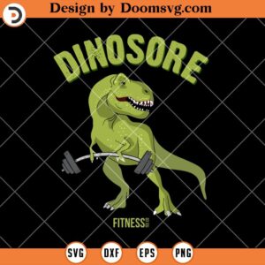 Dinosaur Fitness Gym SVG, Workout Weightlifting SVG, Funny Gym SVG, Gymmer SVG