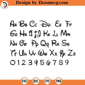 Disney Font Alphabet Cartoon SVG, Mickey Font SVG