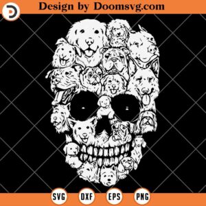 Dog Skull SVG, Cute Skull SVG, Skull By Dog SVG