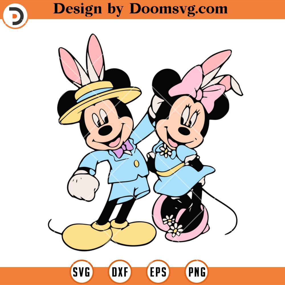 Easter Minnie And Mickey Bunny SVG, Disney Easter Shirts SVG - Doomsvg