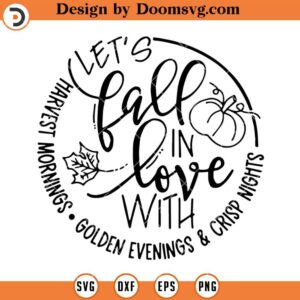 Fall In Love Silhouette SVG, Halloween Thanksgiving SVG