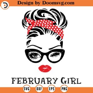 February Girl SVG, Buffalo Plaid Headband SVG