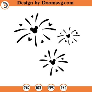 Firework Mickey Silhouette SVG, 4th Of July Disney SVG Files For Cricut