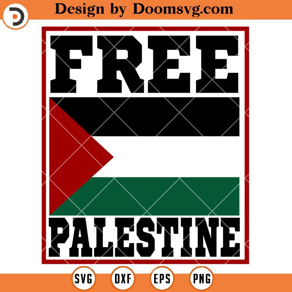 Free Palestine Flag SVG, I Love Palestine SVG, Patriots SVG - Doomsvg