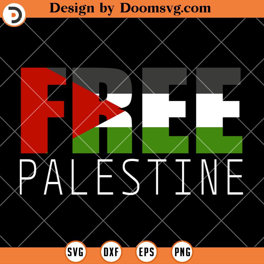 Free Palestine With Flag SVG, Free Palestine Fundraiser SVG - Doomsvg