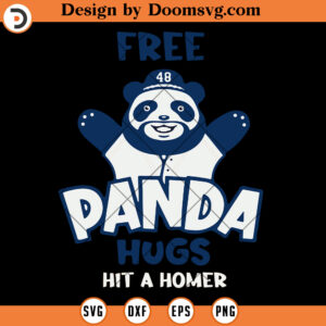 Free Panda Hugs Braves Hit A Homer SVG, Braves Baseball SVG