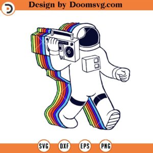 Funny Rainbow Astronaut SVG, Music SVG, Electronic Music SVG