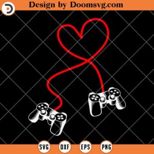 Gamer Valentines's Day SVG, Game Controller SVG, Heart Gamer SVG, SVG Video Games