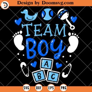 Team Boy SVG, Gender Reveal Party Blue SVG