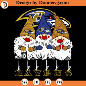 Gnomies Baltimore Ravens SVG, NFL Football Team SVG Files For Cricut