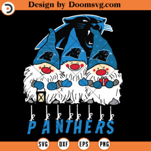 Gnomies Carolina Panthers SVG, Football Team SVG Files For Cricut