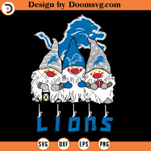 Gnomies Detroit Lions SVG, NFL Team Football SVG Files For Cricut