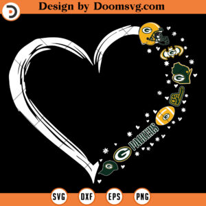 Green Bay Packers Heart SVG, Green Bay Packers SVG,NFL Football SVG