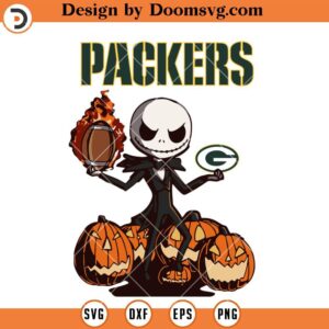 Green Bay Packers Jack Skellington SVG, Green Bay Parkers SVG, NFL Football Team SVG Files For Cricut