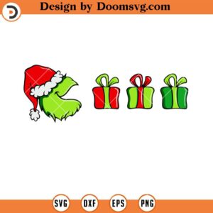 Grinch Merry Christmas Pacman SVG, Grinch Christmas SVG Files For Cricut