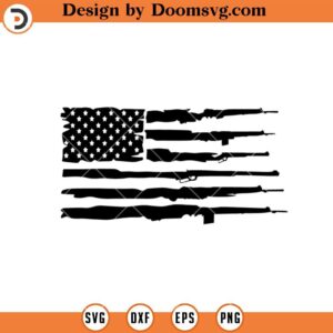 Gun Flag SVG, Independence Day Gun SVG