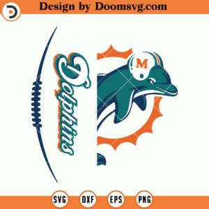 Miami Dolphins SVG, Hafl Dolphins Logo SVG, NFL Football Team SVG