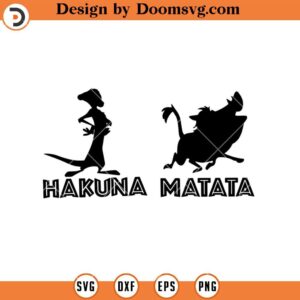 Hakuna Matata Silhouette SVG, Disney Lion King SVG Files For Cricut