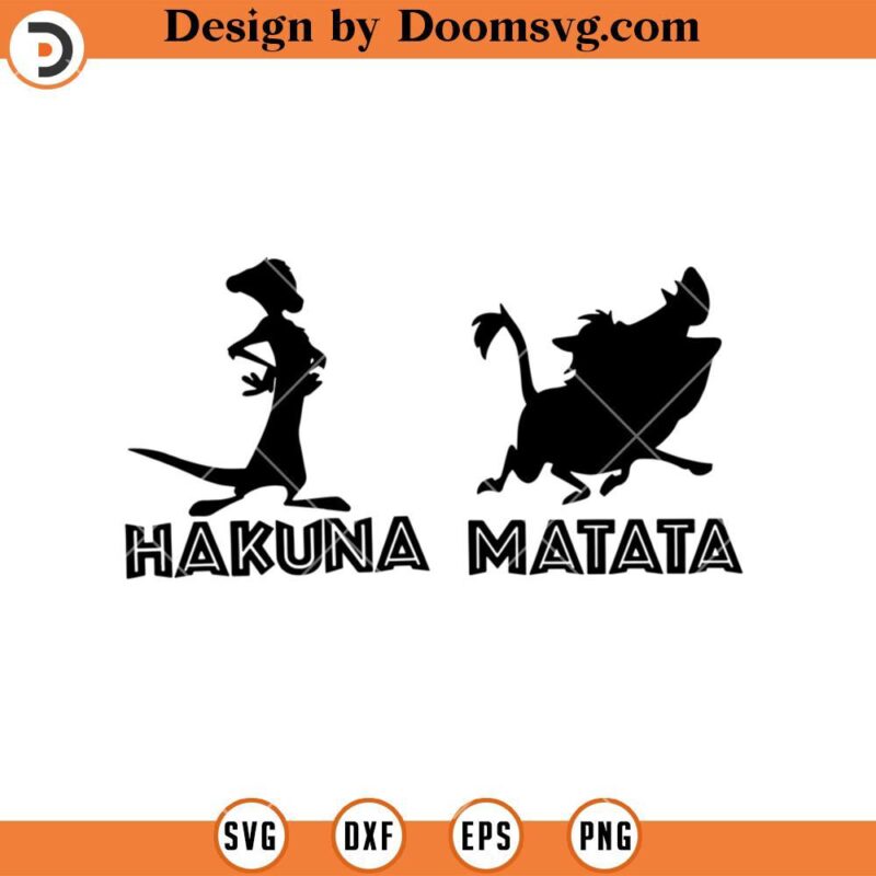 Hakuna Matata Silhouette SVG, Disney Lion King SVG Files For Cricut ...