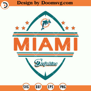 Miami Dolphins SVG, Half Ball Name Miami Dolphins SVG, NFL Football Team SVG