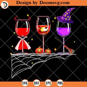 Halloween Wine Glass SVG, Drinking Wine Halloween SVG