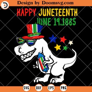 Happy Juneteenth T Rex Dino Boys SVG, Juneteenth SVG