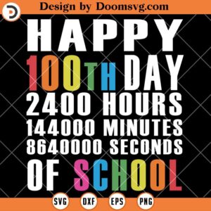 Happy 100th Day Of School, Happy Time Of School SVG, Gift For Teacher