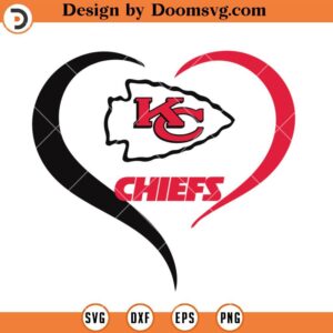 Heart Chiefs SVG, Kansas City Chiefs SVG, NFL Football Team SVG Files For Cricut