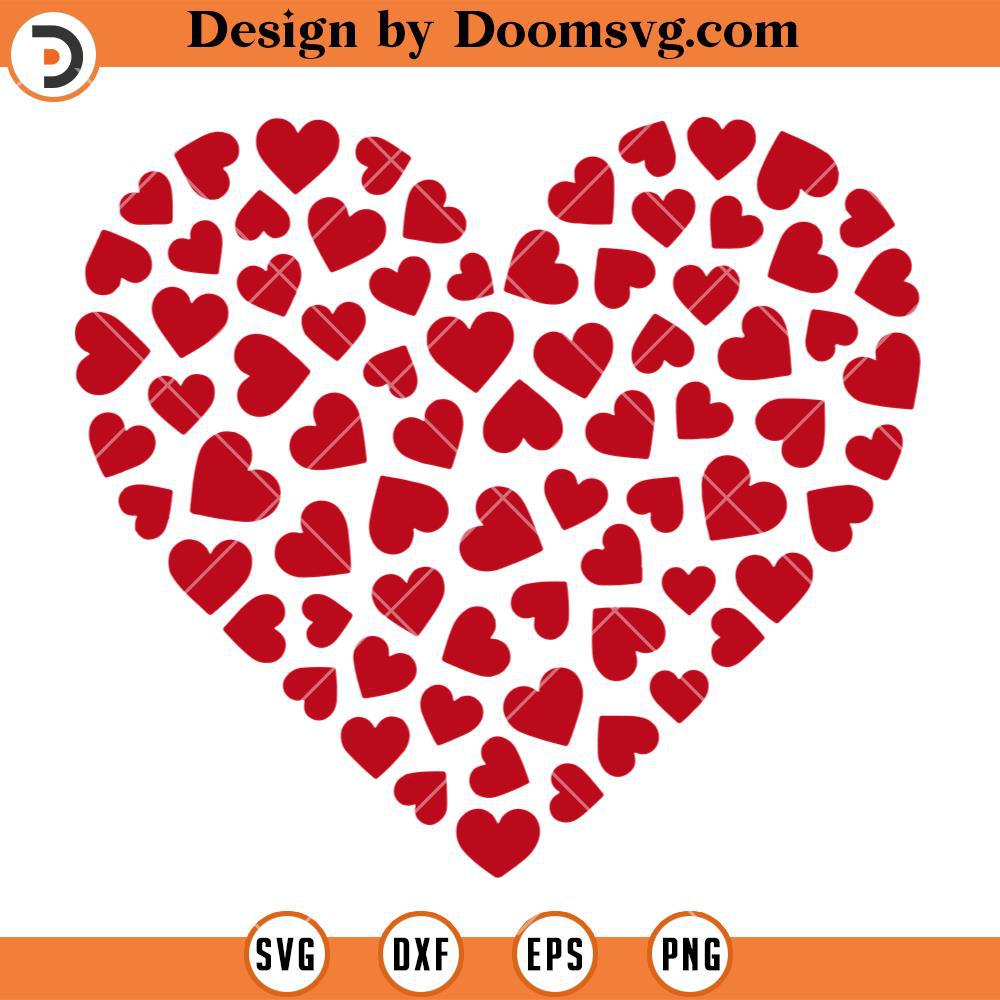 Heart Made Of Hearts SVG, Valentine Hearts SVG - Doomsvg