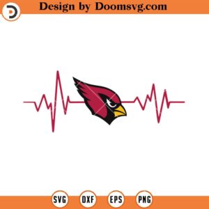 Arizona Cardinals SVG, Heartbeat Of Cardinals SVG, NFL Football Team Sport SVG