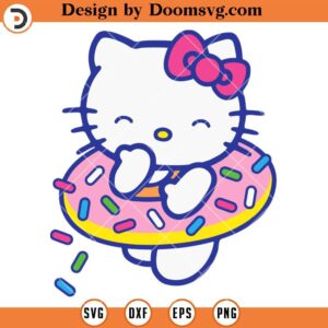 Hello Kitty Donut Sprinkles Floaty Summer SVG, Hello Kitty SVG Files For Cricut