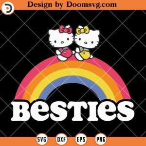 Hello Kitty SVG, Mimmy Besties Friends Rainbown SVG