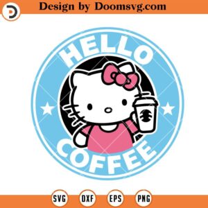 Hello Kitty Starbucks Coffee SVG, Hello Kitty SVG