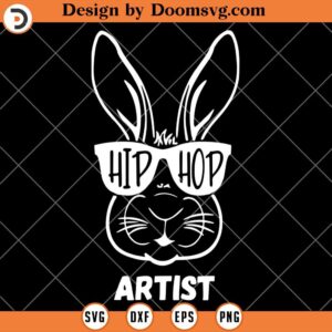 Hip Hop Artist Rabbit Silhouette SVG, Funny Easter Shirts SVG