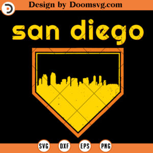 Home Plate SD Skyline SVG, San Diego SVG Files For Cricut