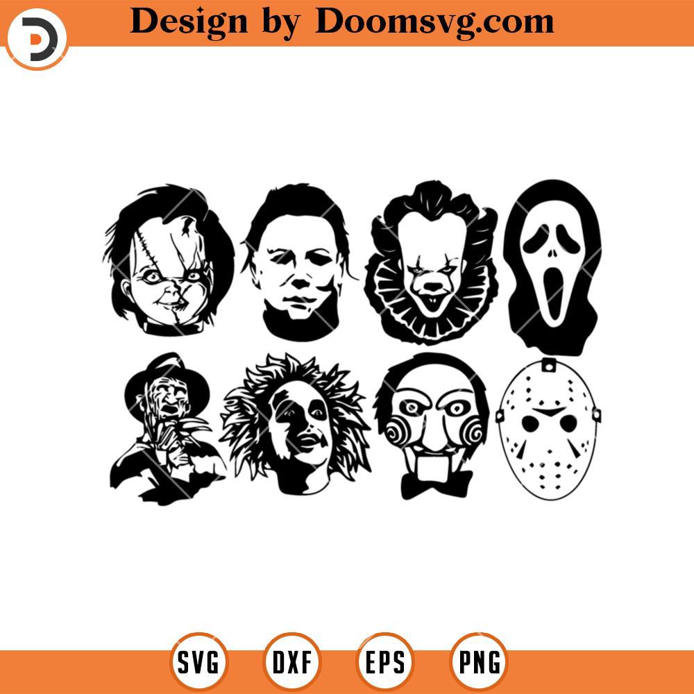 Horror Movie Characters Silhouette SVG, Horror SVG - Doomsvg