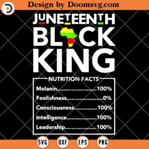 Juneteenth Black King Nutritional Facts SVG, Juneteenth Shirt SVG