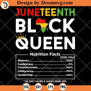 Juneteenth Black Queen Nutrition Facts SVG, Juneteenth SVG