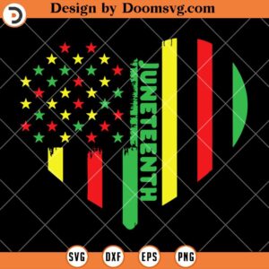 Juneteenth Retro Heart Flag SVG, Juneteenth Shirt SVG