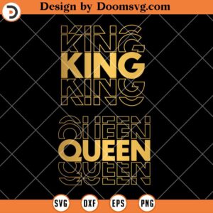King Queen Repeat Couple SVG, Valentine SVG